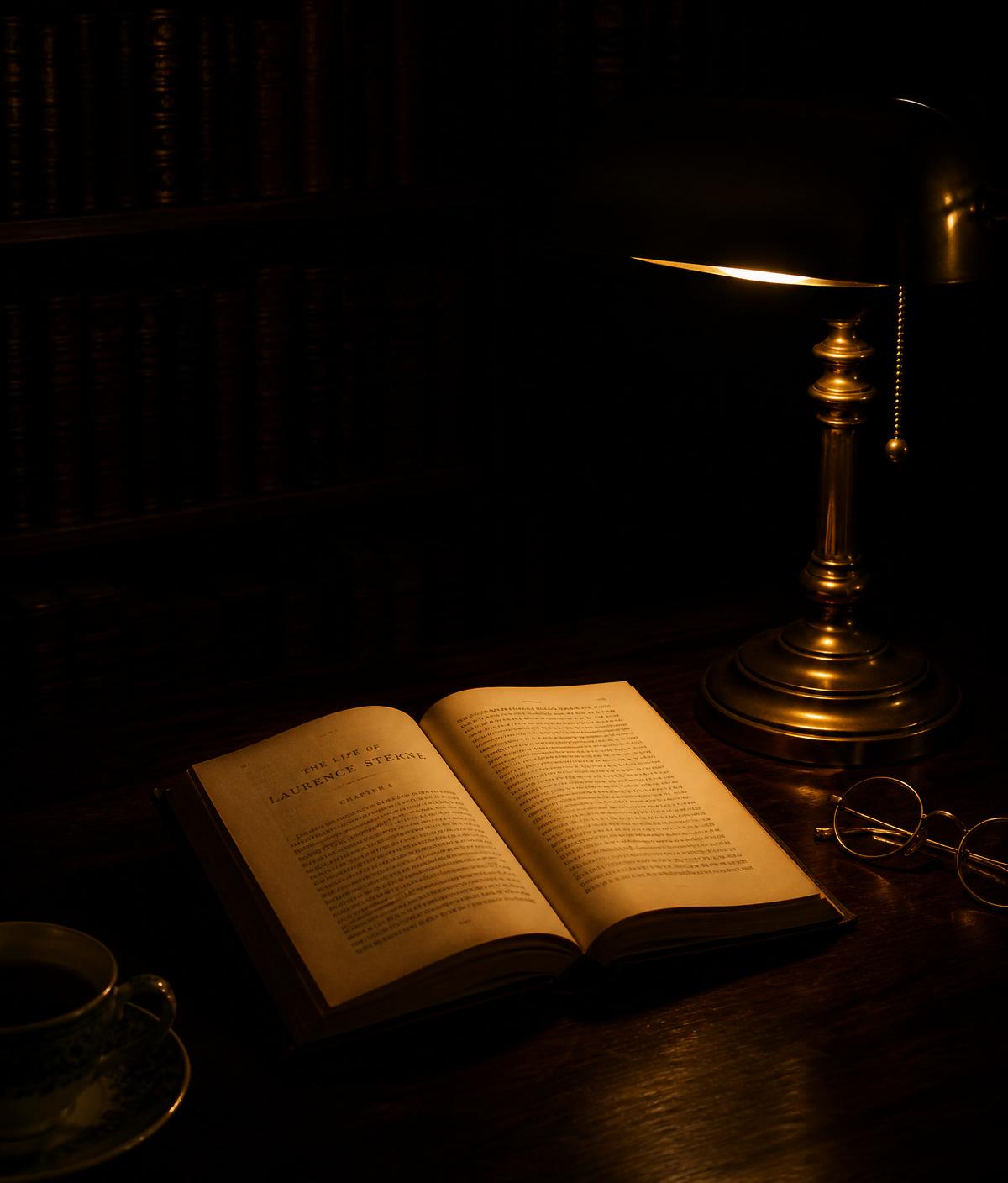 An open copy of Bhagyoday under lamplight
